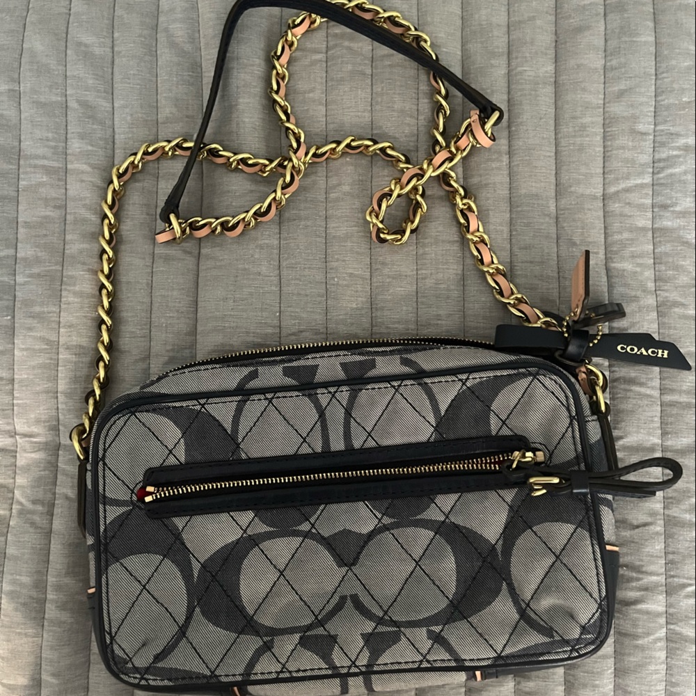 Signature denim Coach studio camera bag